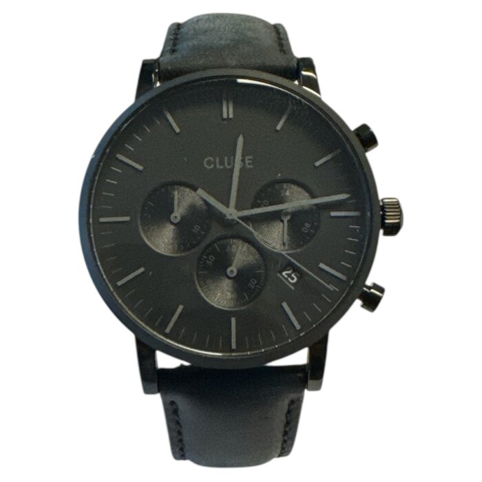 Cluse Minimalistische Eleganz CLUSE Aravis CW0101502007 – Herren Chronograph Schwarz