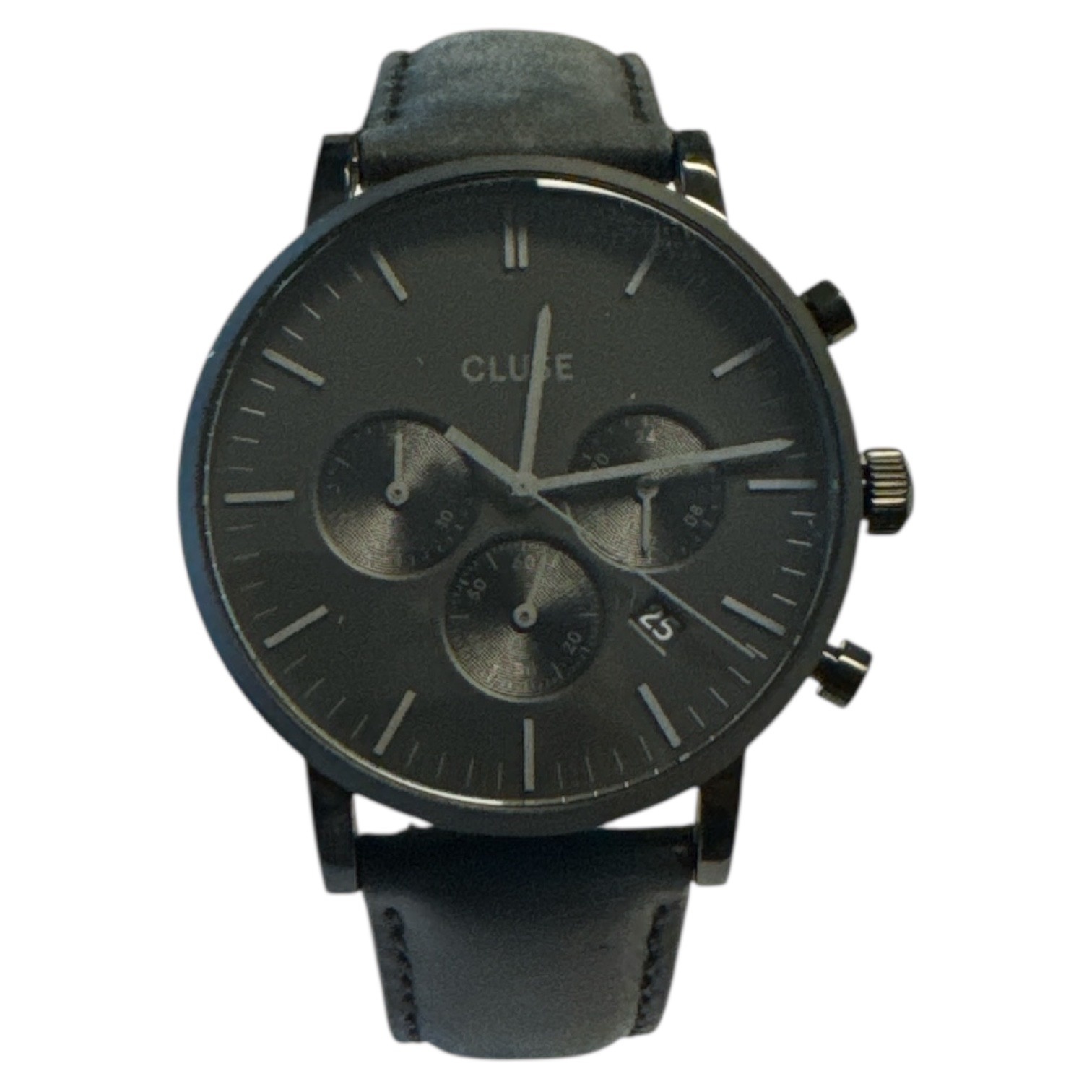 Cluse Minimalistische Eleganz CLUSE Aravis CW0101502007 – Herren Chronograph Schwarz