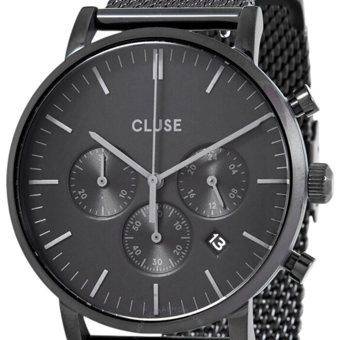Cluse Minimalistische Eleganz CLUSE Aravis CW0101502007 – Herren Chronograph Schwarz