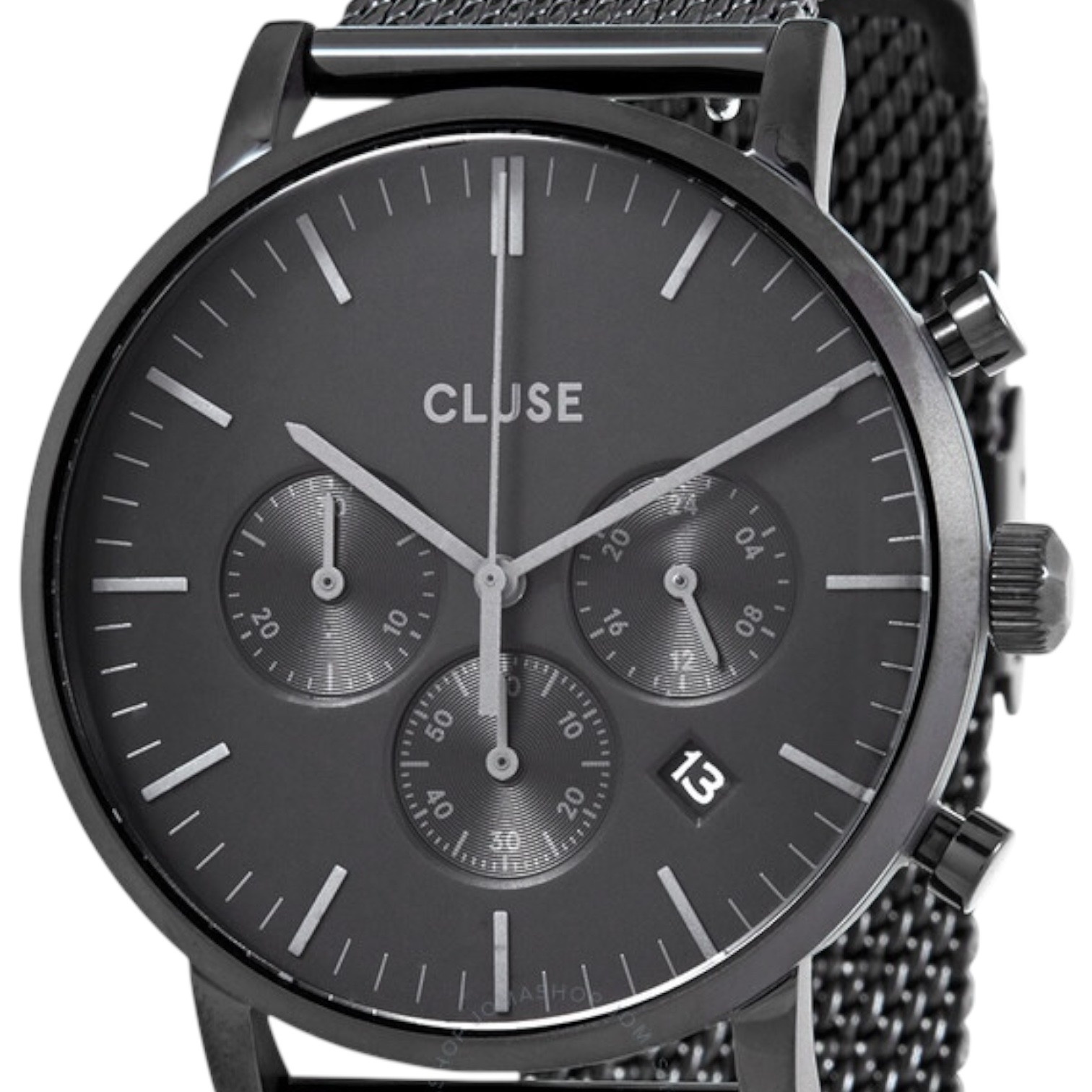Cluse Minimalistische Eleganz Cluse Aravis Chronograph Herrenuhr Schwarz