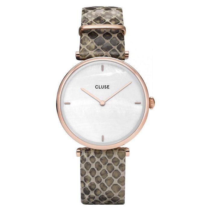 Cluse Minimalistische Eleganz CLUSE Triomphe CW0101208007 – Damenuhr Roségold mit Lederarmband