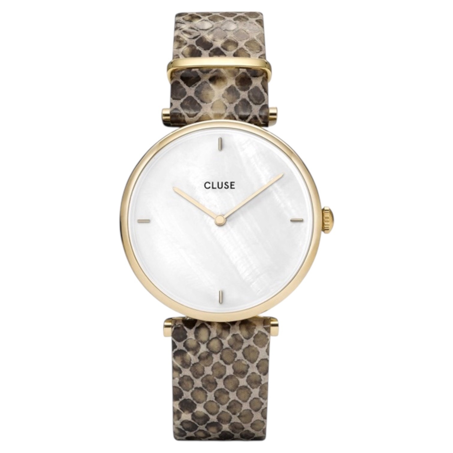 Cluse Minimalistische Eleganz CLUSE Damenuhr Python-Lederarmband