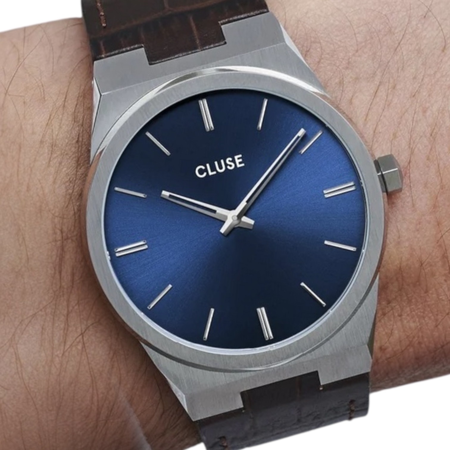 Cluse Minimalistische Eleganz Cluse Vigoureux Silber/Blau Herrenuhr