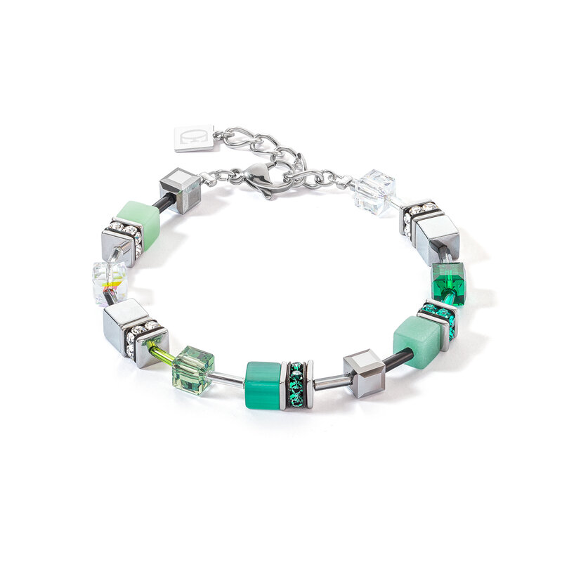 COEUR DE LION Coeur de Lion Armband 2838/30-0500 – GeoCUBE® Silber-Grün
