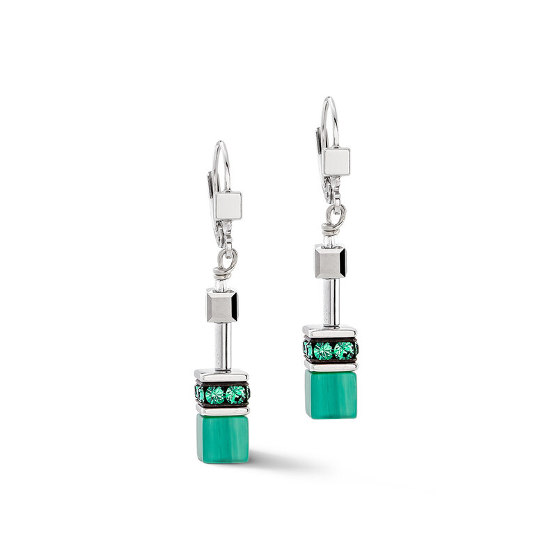 COEUR DE LION Coeur de Lion Ohrhänger 2838/20-0500 – GeoCUBE® Silber-Grün