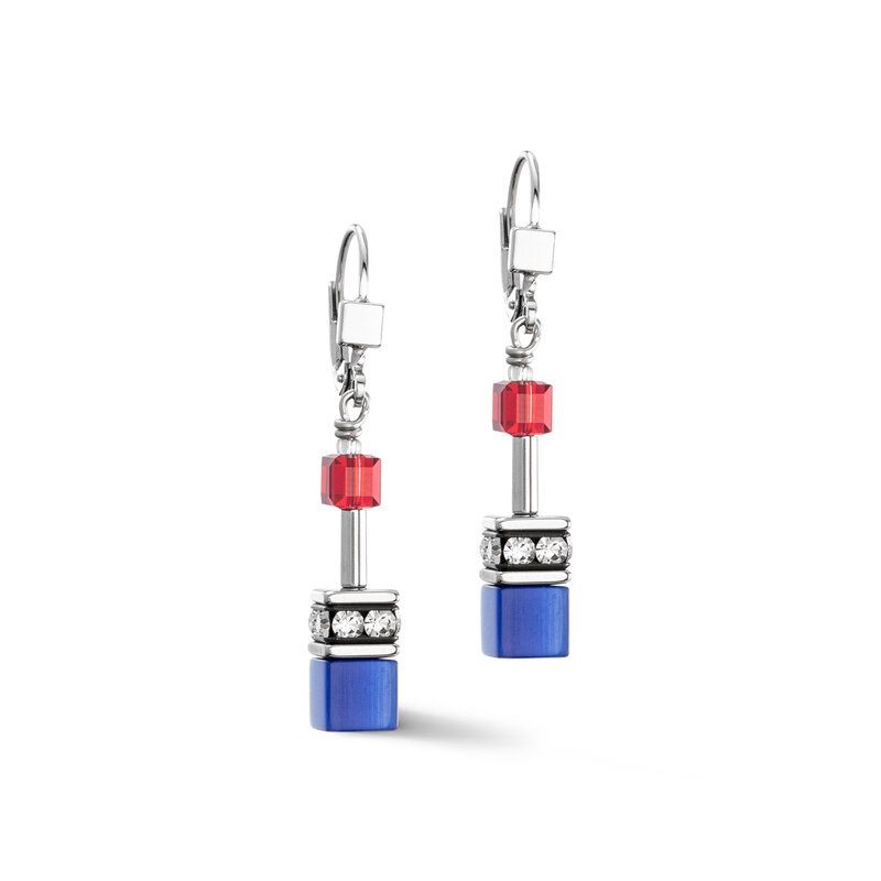 COEUR DE LION Coeur de Lion Ohrringe GeoCUBE® Iconic Silber-Royal
