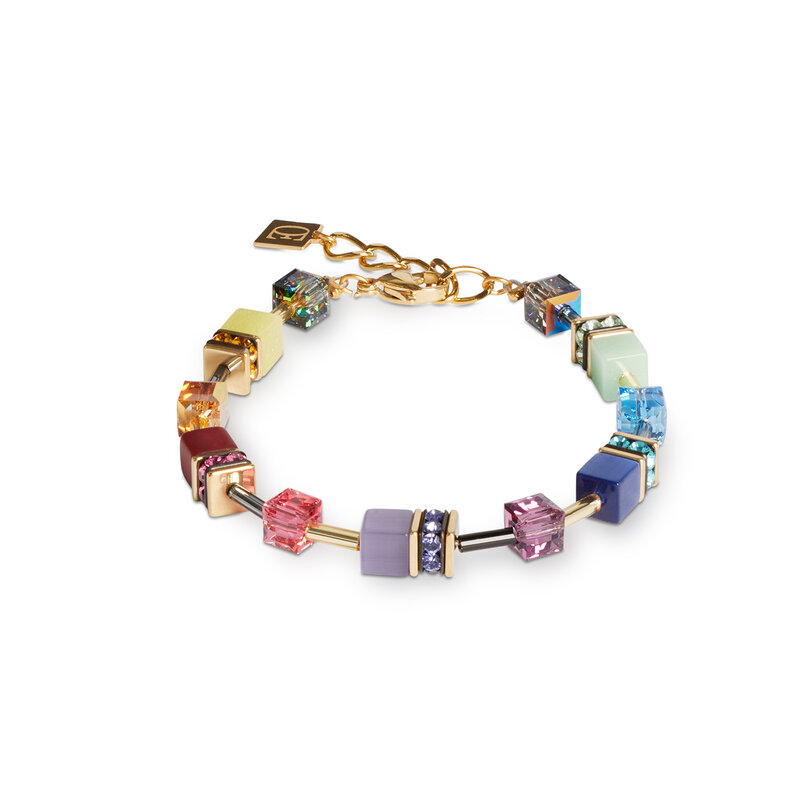 COEUR DE LION GeoCUBE® Iconic Armband Festive Gold-Multicolor von Coeur de Lion