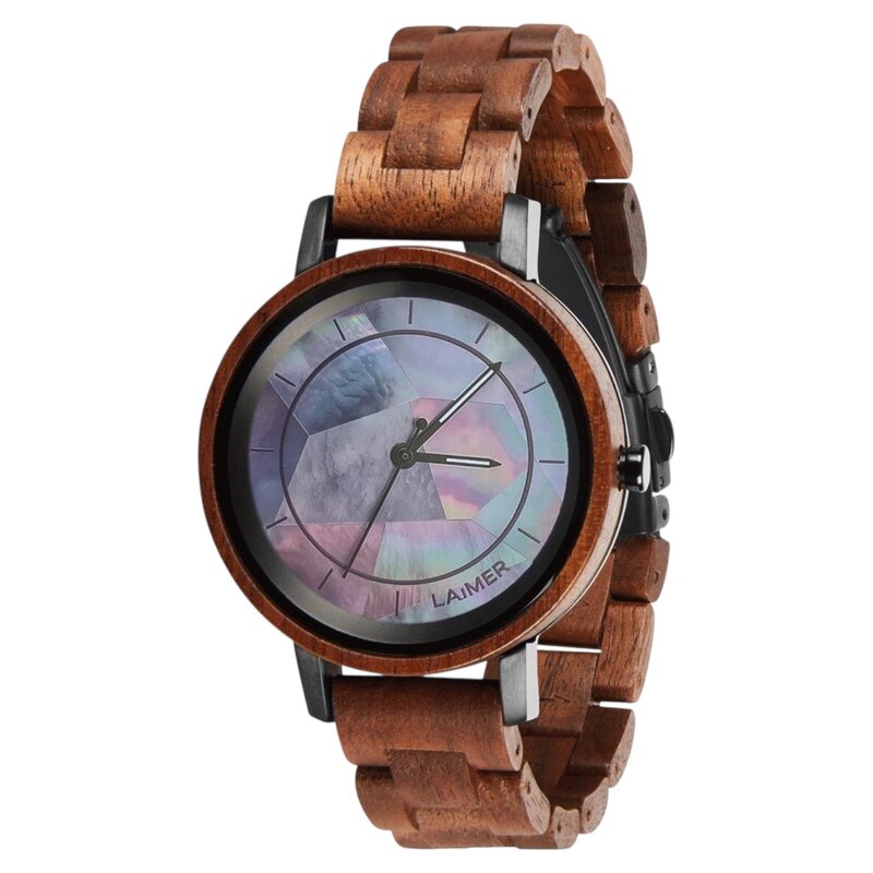 LAimer LAiMER Damen Uhr 0163 Kristina Walnussholz mit Perlmutt