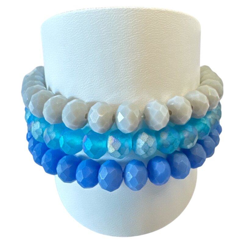 LIZAS LIZAS Armband-Set – Blau & Grau, 6 mm