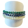 LIZAS Armband-Set 4 mm – Glasperlen in Grün, Blau & Champagner