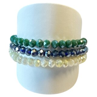 LIZAS LIZAS Armbänder 4 mm – Grün/Blau/Champagner
