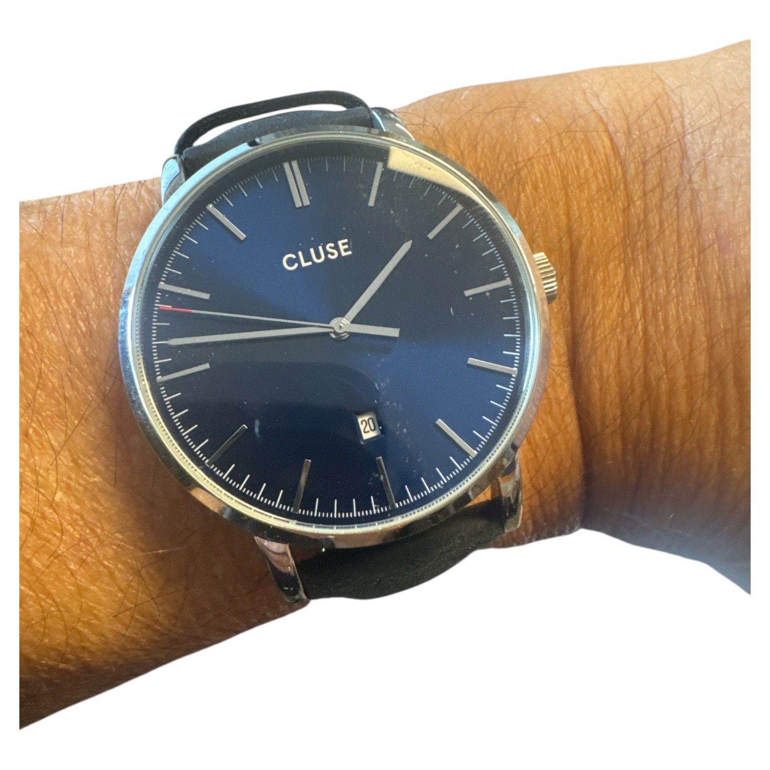 Cluse Minimalistische Eleganz CLUSE Avaris CW0101501001 – Unisex-Uhr Silber & Nachtblau