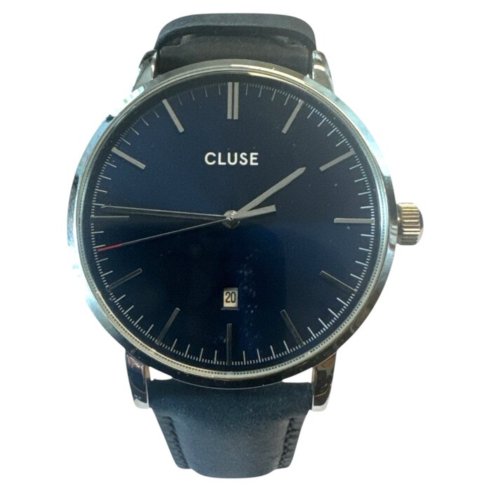 Cluse Minimalistische Eleganz CLUSE Avaris CW0101501001 – Unisex-Uhr Silber & Nachtblau