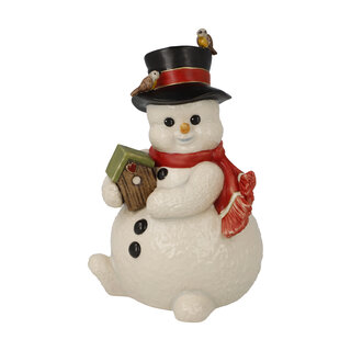 Goebel Porzellan Schneemann mit Vogelhaus