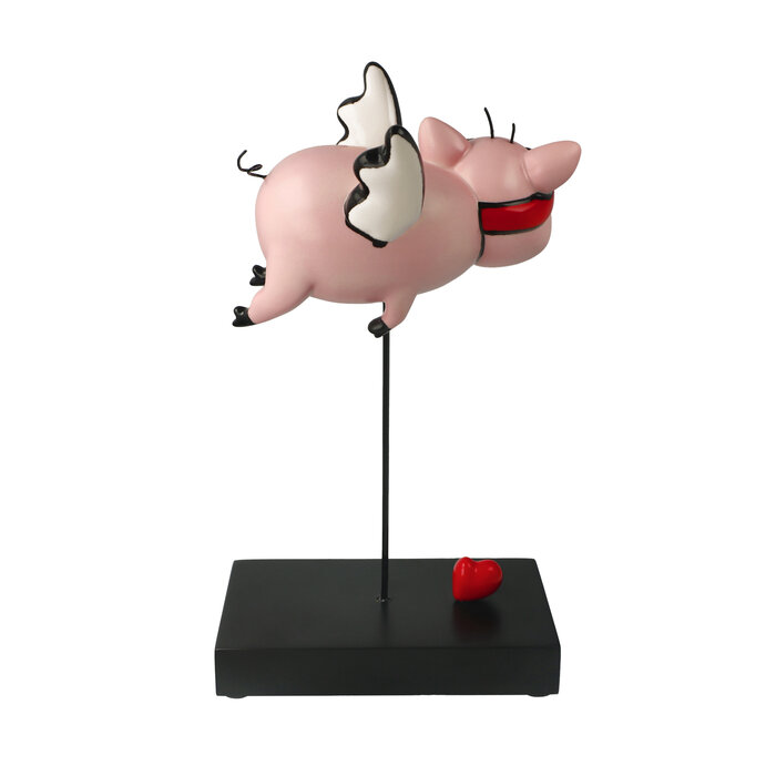 Goebel Porzellanmanufaktur Ed Heck Figur „Flying Pig“ – Glücksschwein mit Flügeln