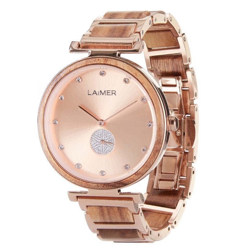 LAimer LAiMER Damenuhr MIA Roségold & Holz