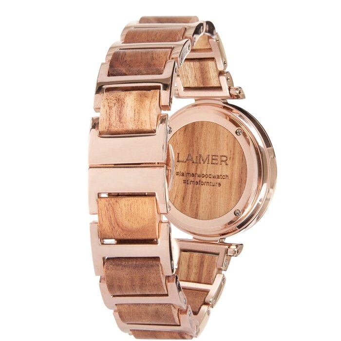 LAimer LAiMER Damenuhr MIA Roségold & Holz