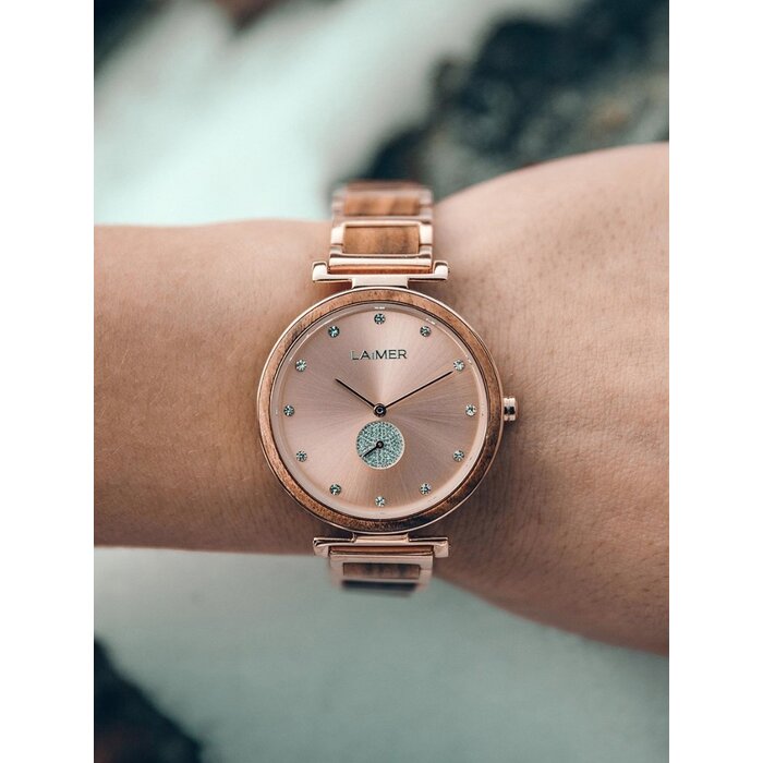 LAimer LAiMER Damenuhr MIA Roségold & Holz