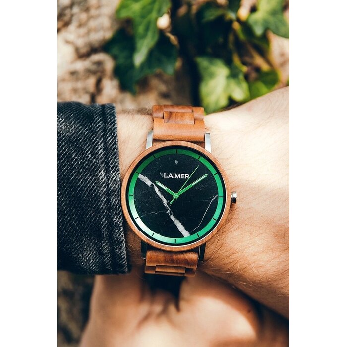 LAimer Laimer Uhr  LUCA  Apfelholz & Schiefer