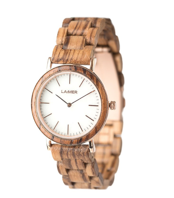 LAimer Laimer Damenuhr LEONA 0072 – Zebranoholz & Marmor