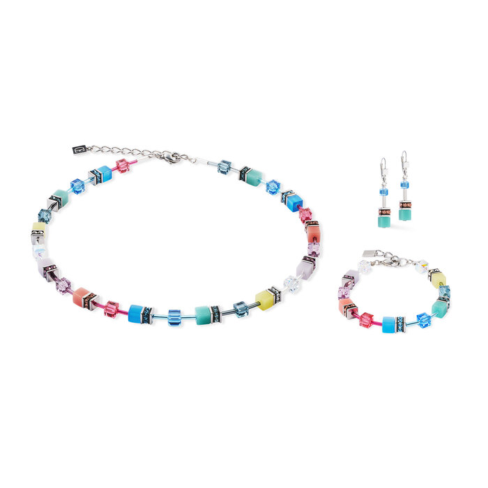 COEUR DE LION GeoCUBE® Iconic Ohrringe Magic silber – Multicolor Kristallohrringe von Coeur de Lion