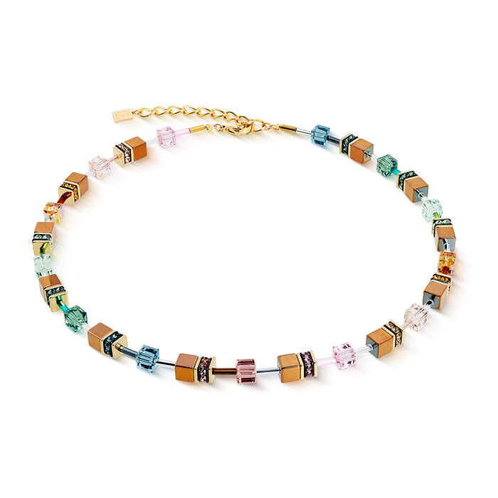 COEUR DE LION GeoCUBE® Iconic Metallic Halskette Art Nouveau gold – Pastell & Bronzetöne