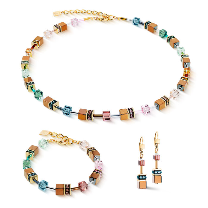 COEUR DE LION GeoCUBE® Iconic Metallic Armband Art Nouveau gold – Pastell & Bronzeoptik