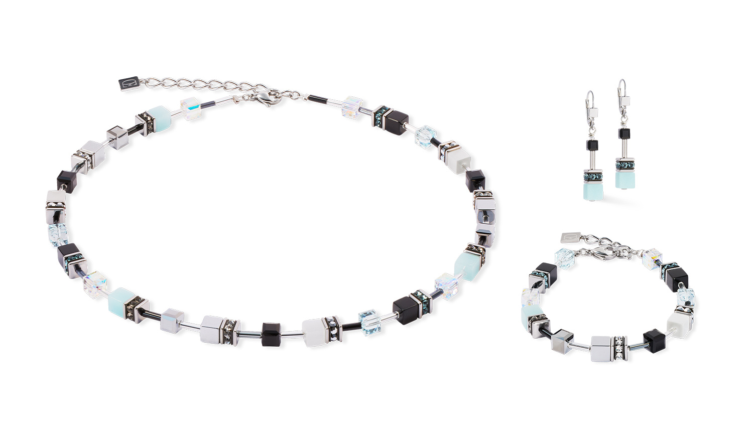COEUR DE LION GeoCUBE Armband Ice Serenity Silber/Blau