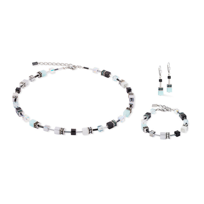 COEUR DE LION GeoCUBE® Iconic Ohrringe Ice Serenity silber – Elegante Blau- & Kristalltöne