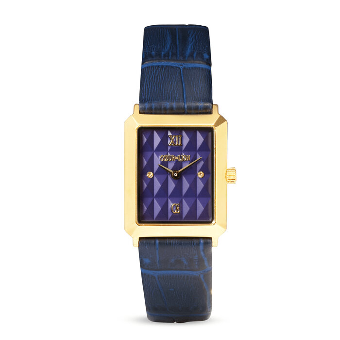 COEUR DE LION Coeur de Lion Uhr Damen – Midnight Blue Lederarmband Gold