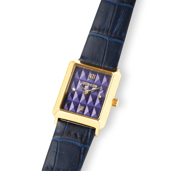 COEUR DE LION Coeur de Lion Uhr Damen – Midnight Blue Lederarmband Gold