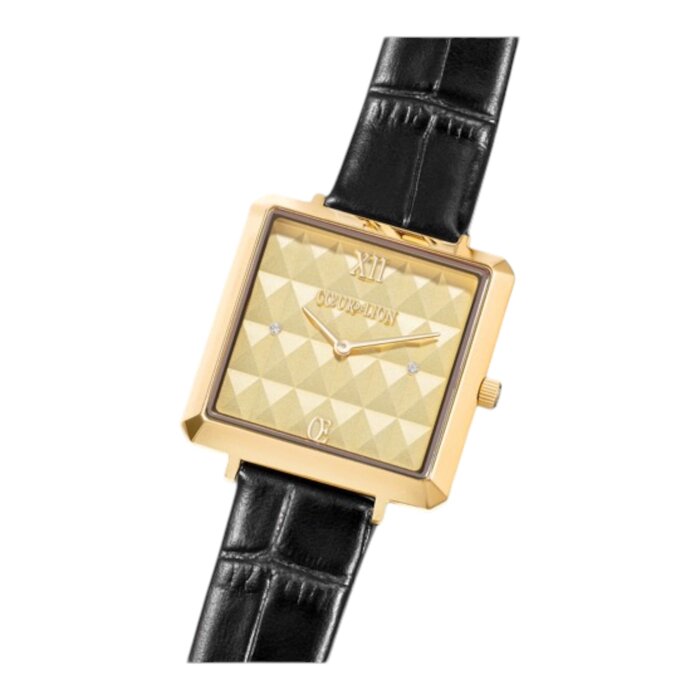 COEUR DE LION Coeur de Lion Damenuhr Gold Schwarz – Lederarmband elegant
