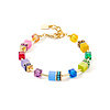 Coeur de Lion GeoCUBE Armband Gold Rainbow – buntes Damenarmband