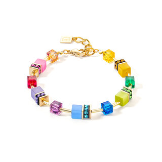 COEUR DE LION Coeur de Lion GeoCUBE Armband Gold Rainbow