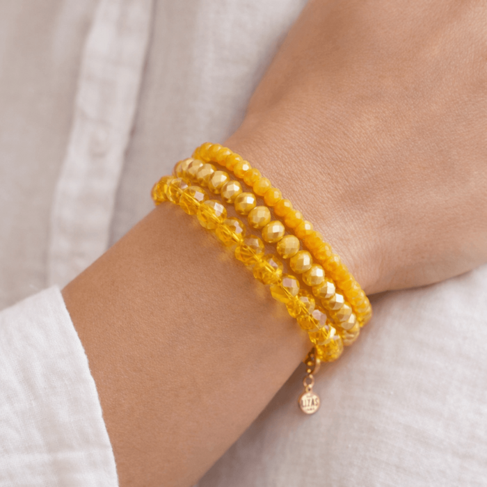 LIZAS LIZAS Armband-Set in Gelb mit Edelstahlkette