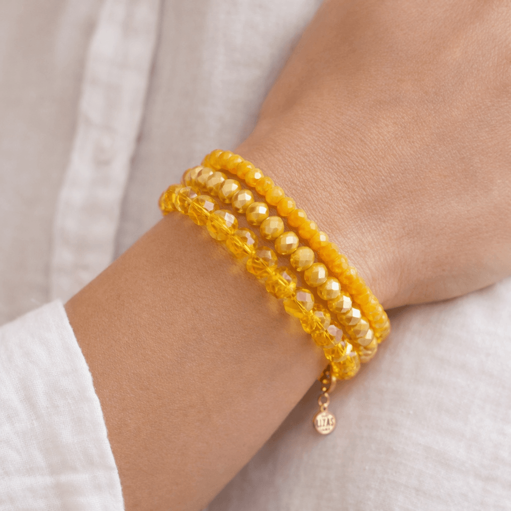 LIZAS LIZAS Armband-Set in Gelb mit Edelstahlkette