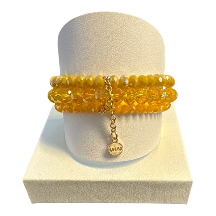 LIZAS LIZAS Armband-Set in Gelb mit Edelstahlkette