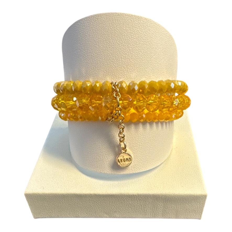 LIZAS LIZAS Armband-Set in Gelb mit Edelstahlkette