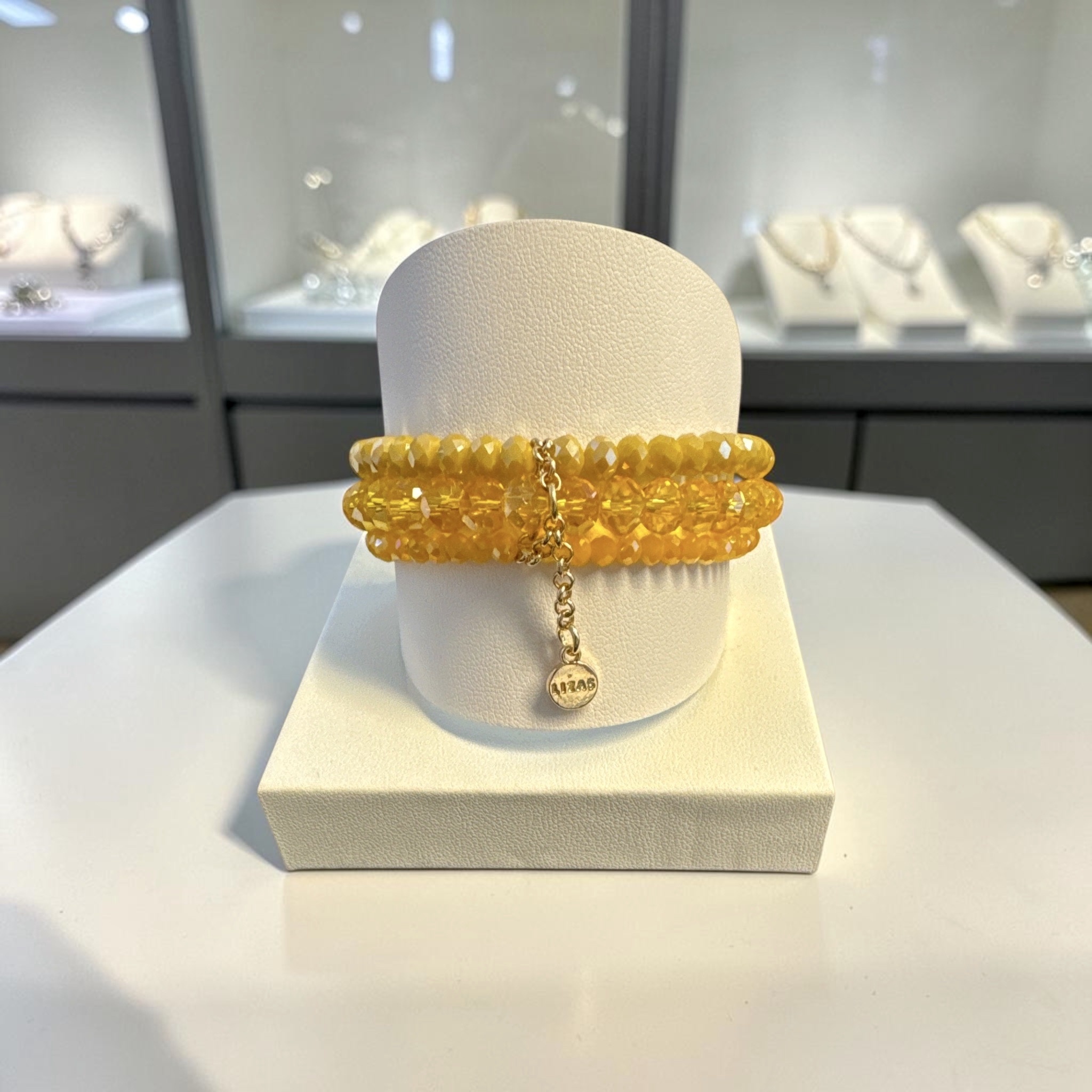 LIZAS LIZAS Armband-Set in Gelb mit Edelstahlkette