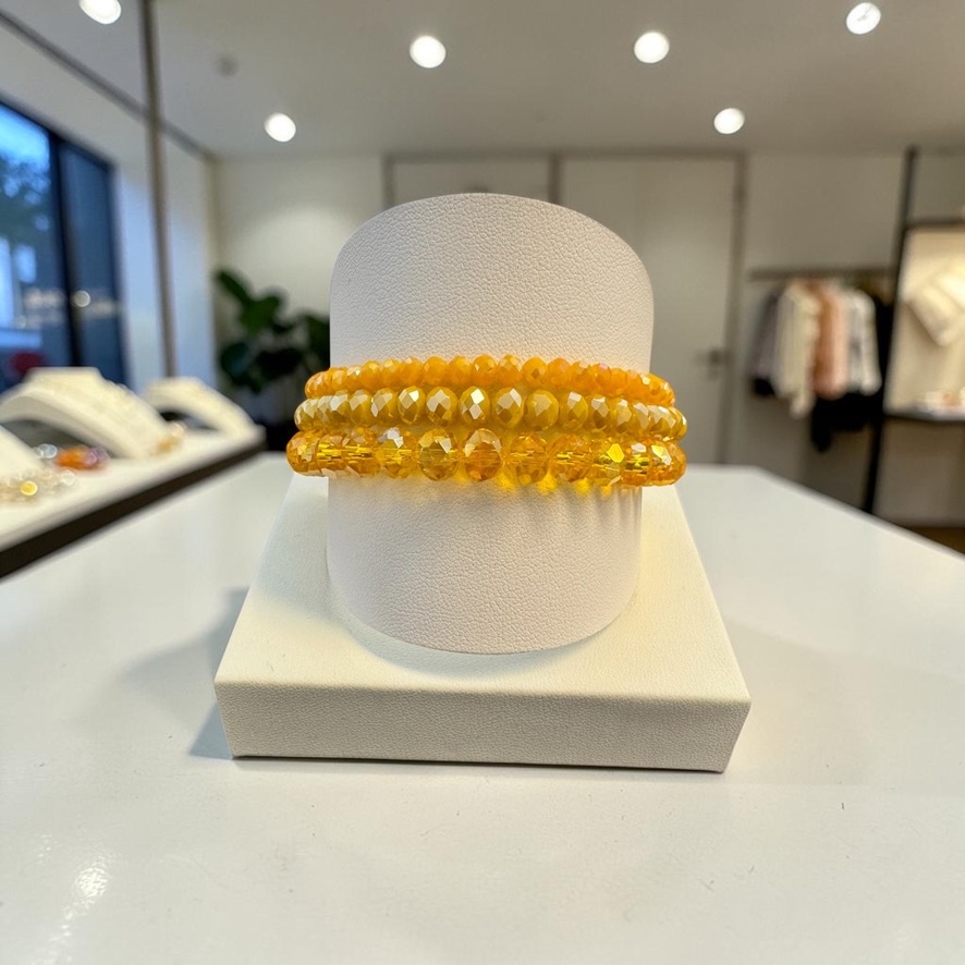 LIZAS LIZAS Armband-Set in Gelb mit Edelstahlkette