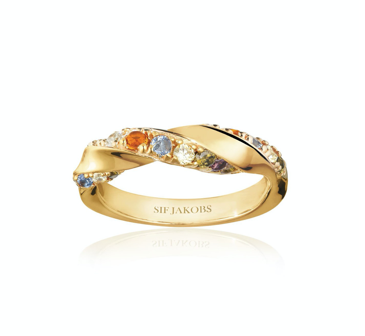 SIF Jakobs Jewellery Sif Jakobs Ring FERRARA mit mehrfarbigen Zirkonia – 18K vergoldet