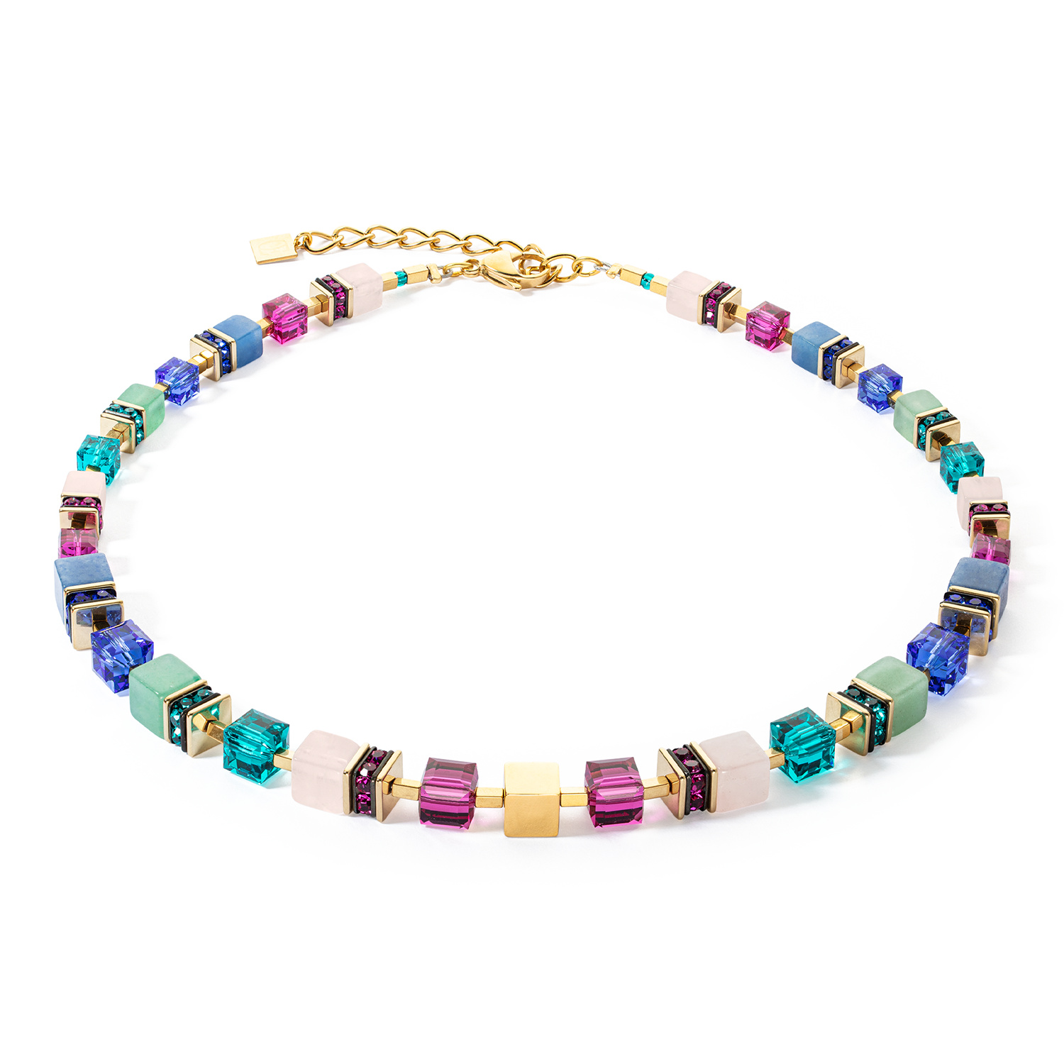COEUR DE LION GEOCUBE® Precious Statement Necklace – Edelsteine & Swarovski® Kristalle