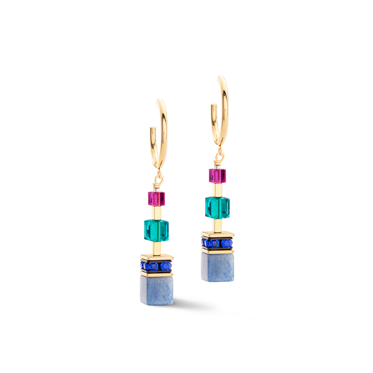 COEUR DE LION GEOCUBE® Precious Statement Ohrstecker gold-multicolor