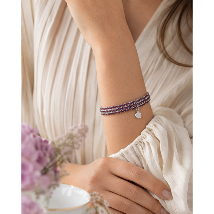 LIZAS LIZAS Armband Hanson Violet – mehrreihiges Glasperlen-Armband