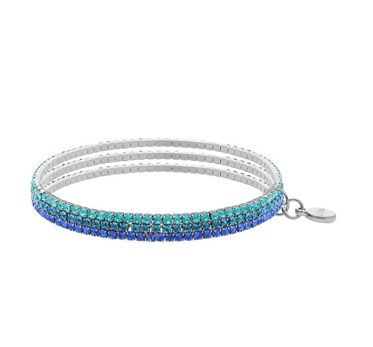 LIZAS LIZAS Armband Hanson Blue – mehrreihiges Glasstein-Armband