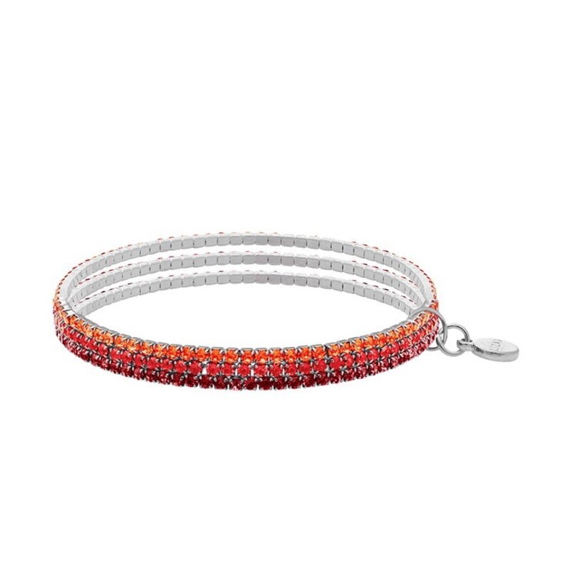 LIZAS LIZAS Armband „Hanson“ Red – mehrreihiges Stretch-Armband mit funkelnden Glassteinen