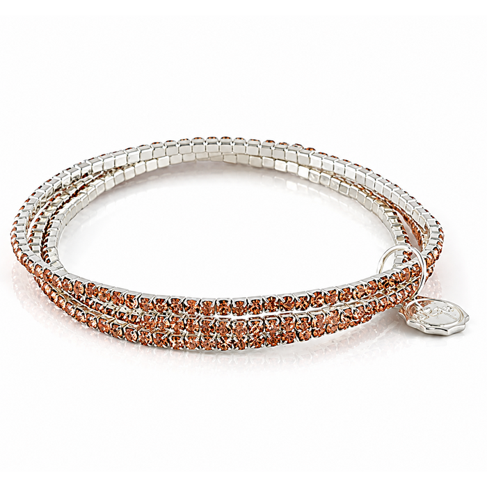 LIZAS LIZAS Armband Hanson Peach – mehrreihiges Glasstein-Armband
