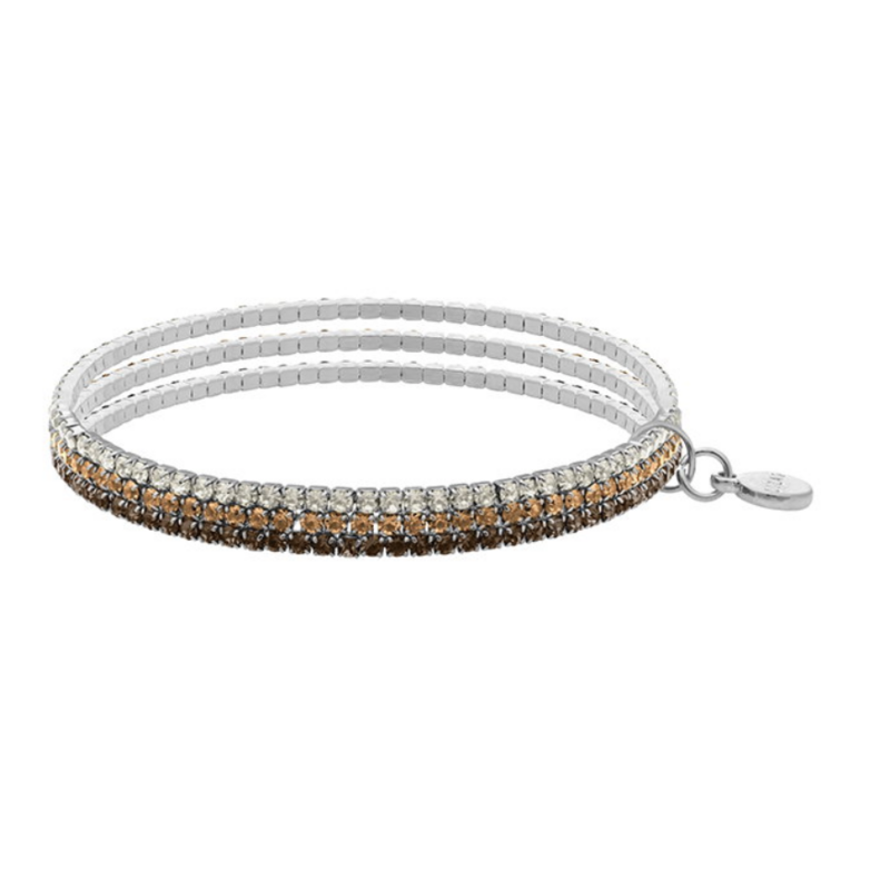 LIZAS LIZAS Armband „Hanson“ Classic – mehrreihiges Stretch-Armband mit funkelnden Glassteinen