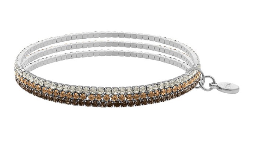 LIZAS LIZAS Armband „Hanson“ Classic – mehrreihiges Stretch-Armband mit funkelnden Glassteinen