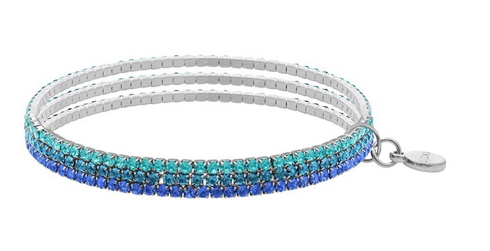 LIZAS LIZAS Armband „Hanson“ Blue – mehrreihiges Stretch-Armband mit funkelnden Glassteinen